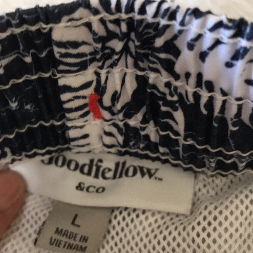 Men’s swimming trunks, Navy and white. - Picture 7 of 9